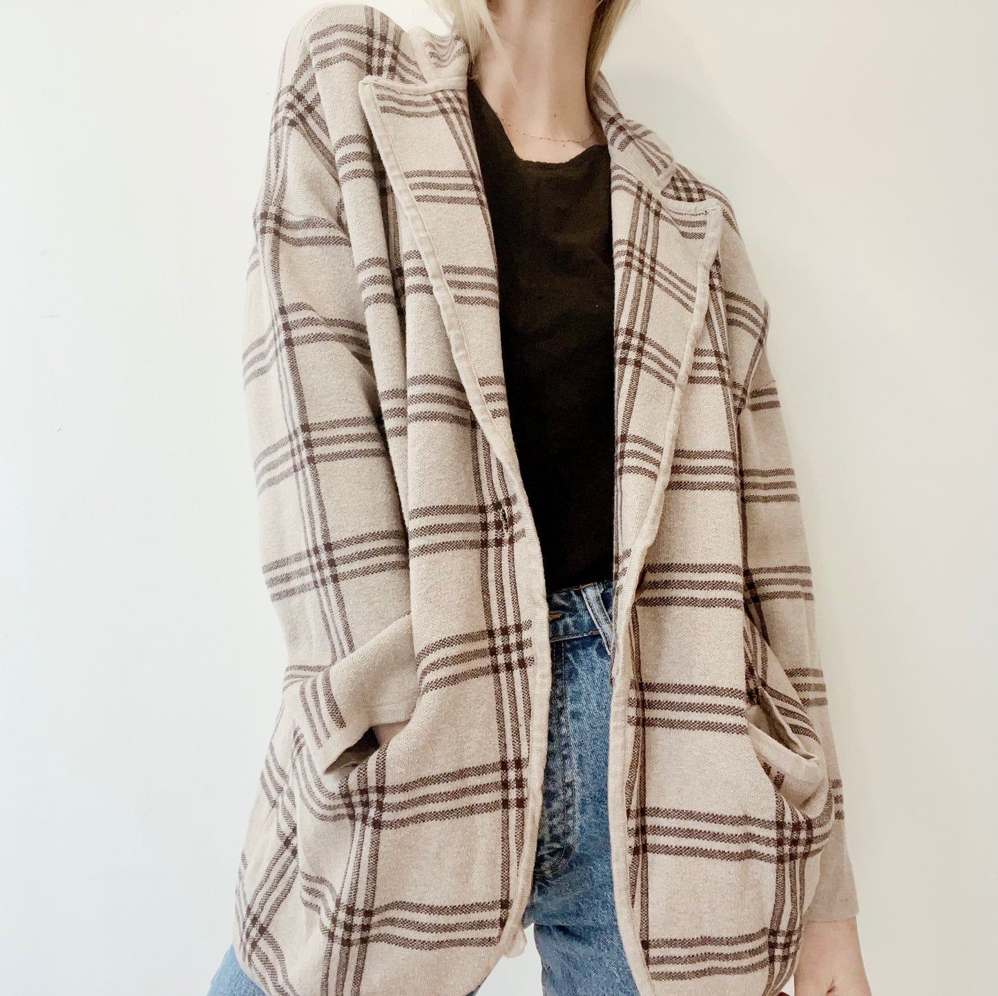 Plaid Sweater Jacket
